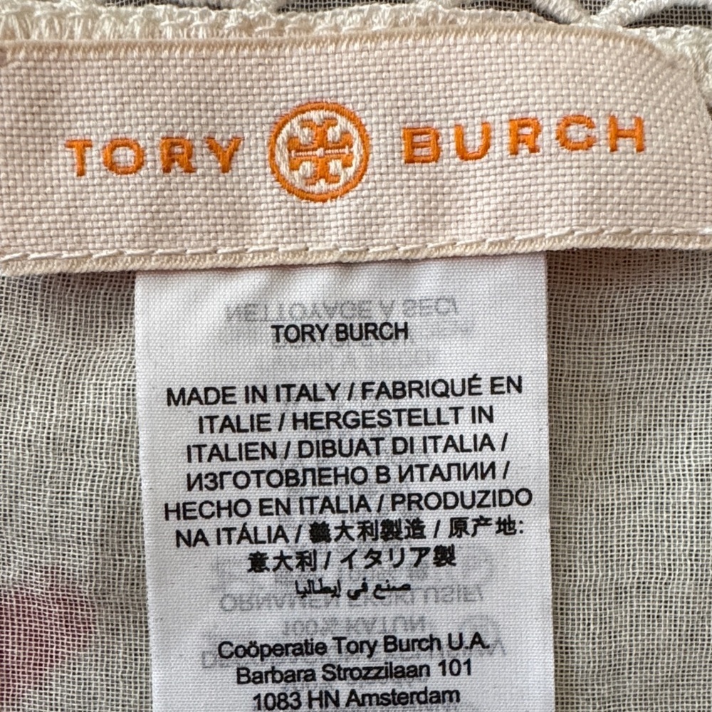 Tory Burch Fruit Basket Printed scarf in Red, Orange & Green - Picture 8 of 11